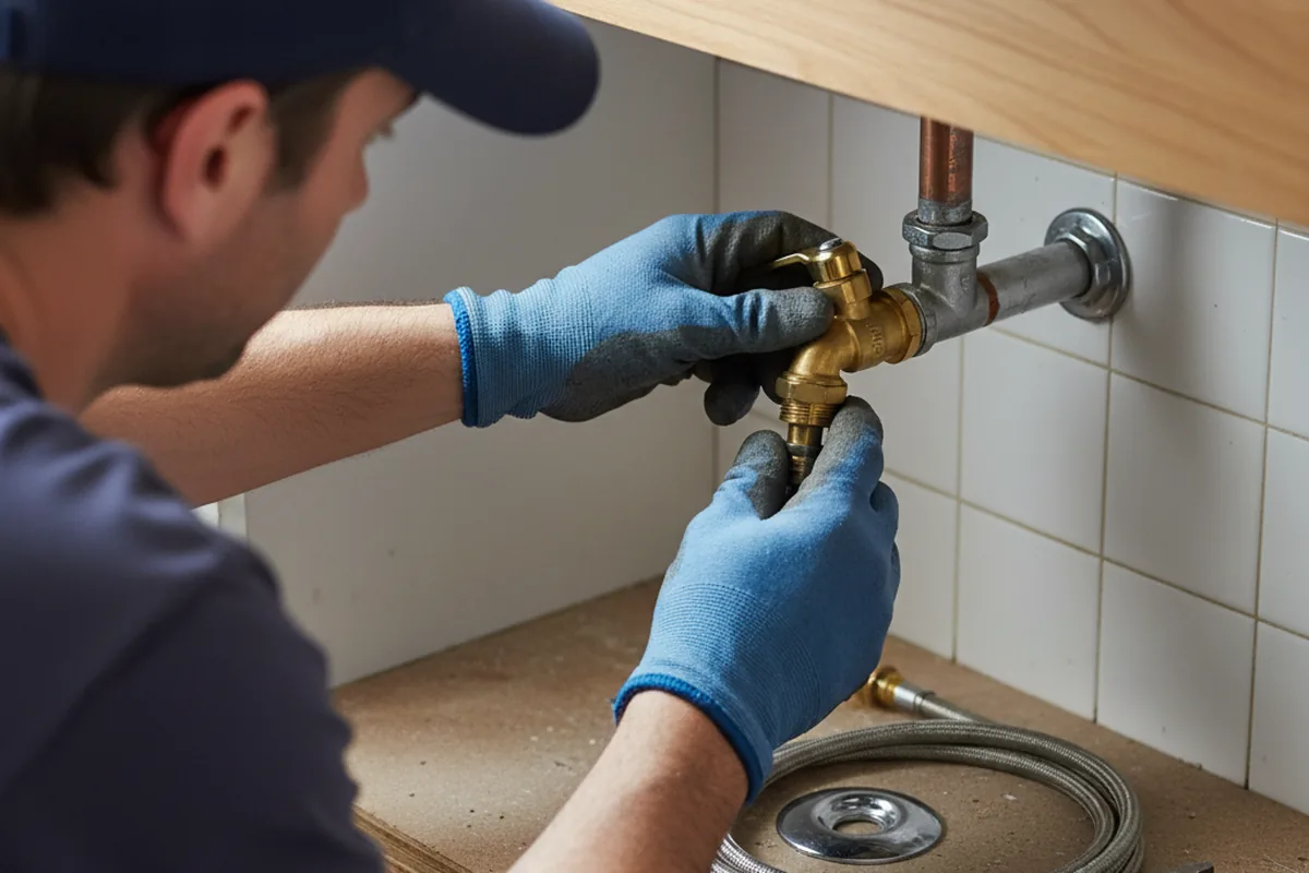 Shutoff valve and fitting work during Emergency Plumbing in Lamoille